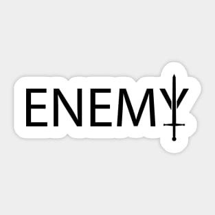 Enemy typography design Sticker